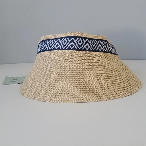 Sea & Grass | Accessories | Sea Grass Straw Sun Visor W Blue  display picture 2